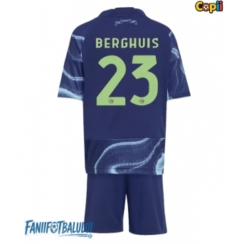 Ajax Steven Berghuis #23 Echipament de Fotbal Replică 2025-26 Copii Deplasare (+ Șorturi)